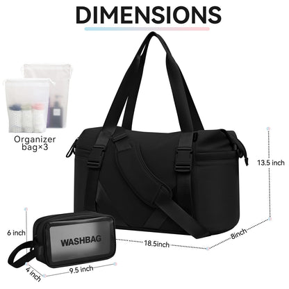 MAXTOP Women’s Gym & Yoga Duffle Bag with Shoe Pouches