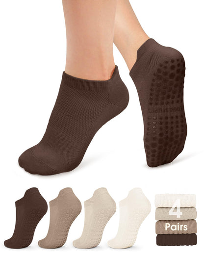 YeuG Non-Slip Pilates Socks for Women (4/6 Pairs)
