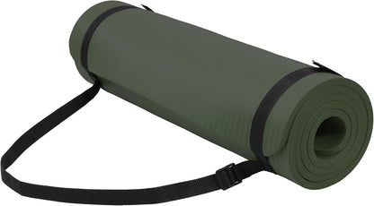 Extra Thick 1/2" High-Density Yoga Mat with Strap