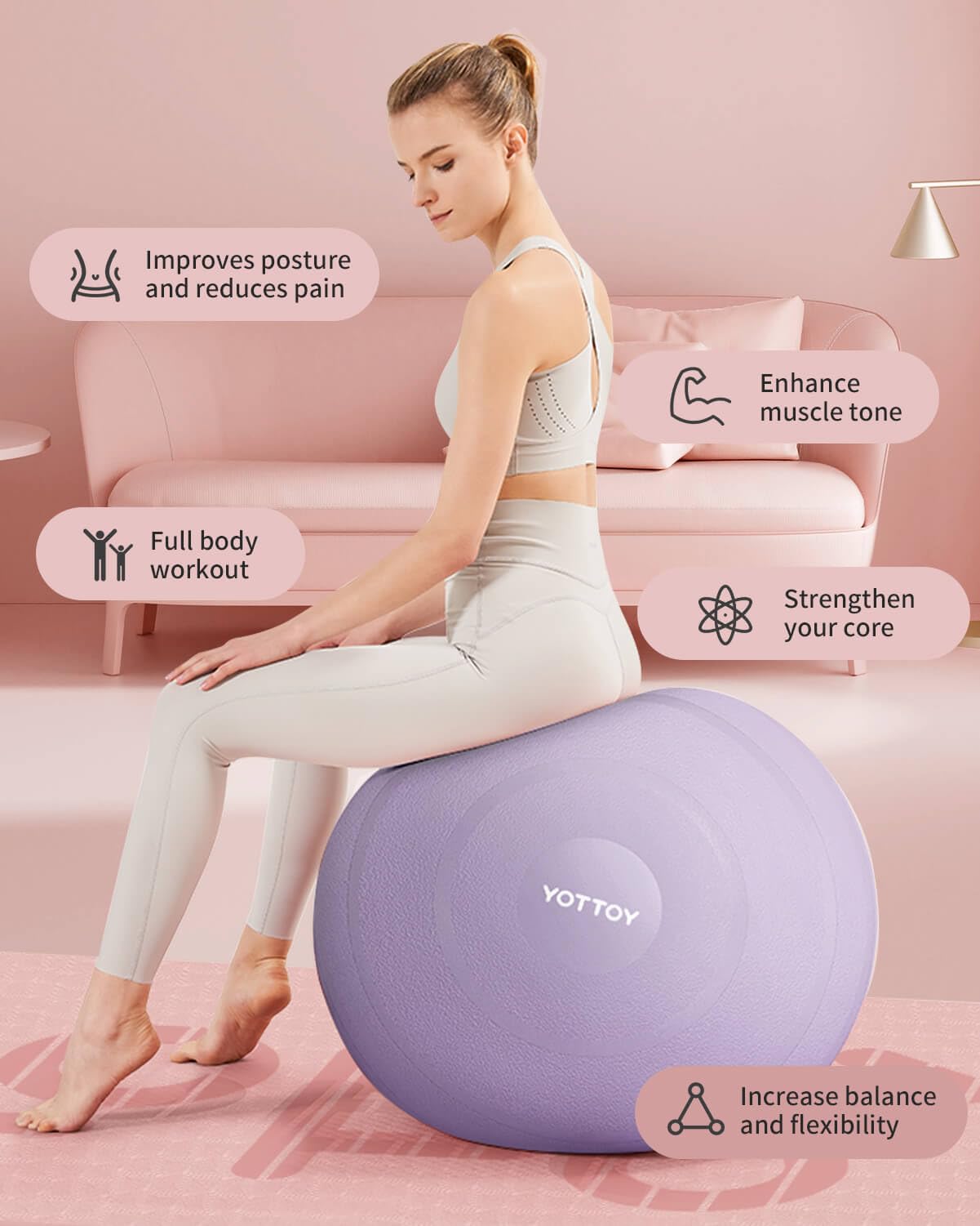 YOTTOY Anti-Burst Exercise Ball