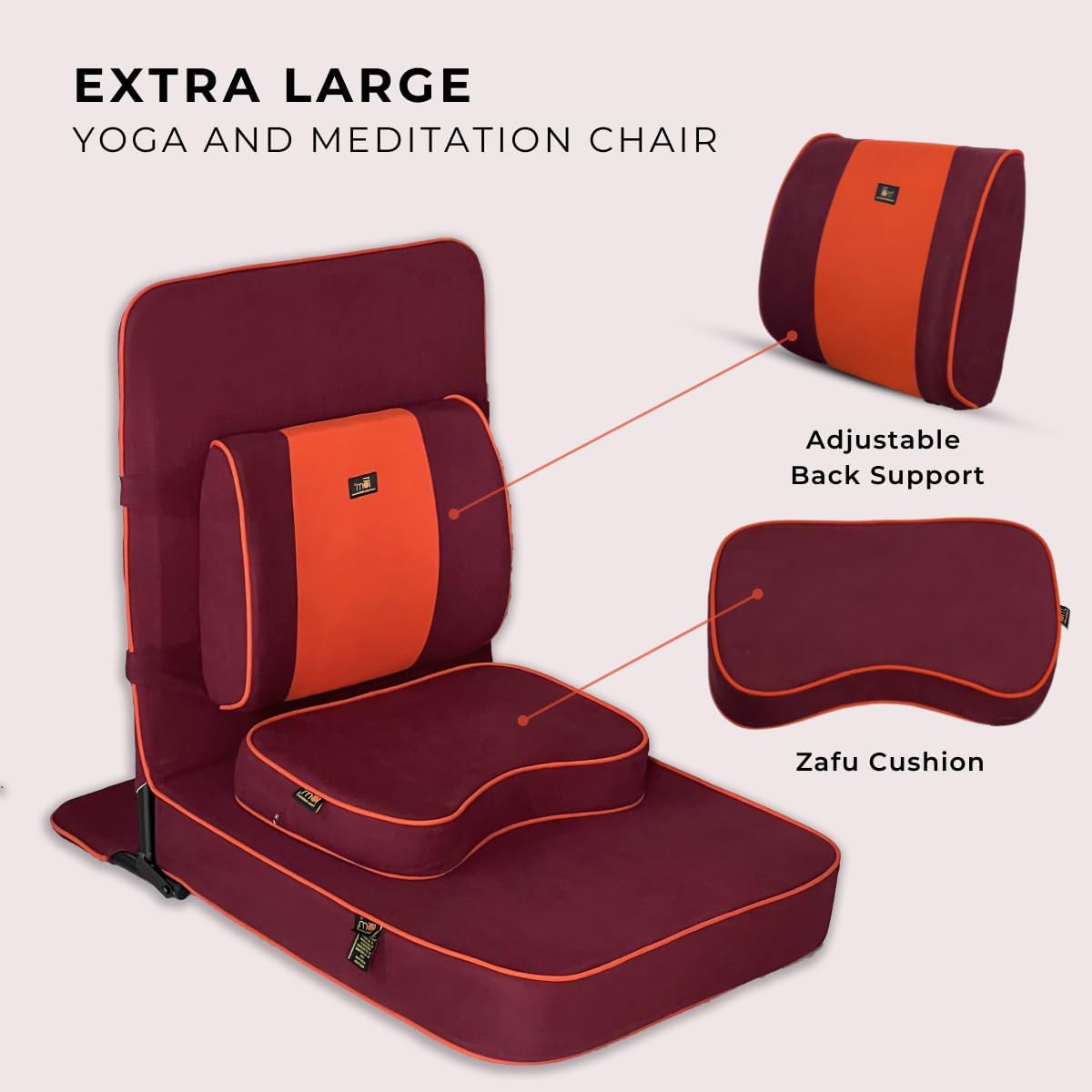 Extra Large Meditation Chair, Maroon (2-Pack)