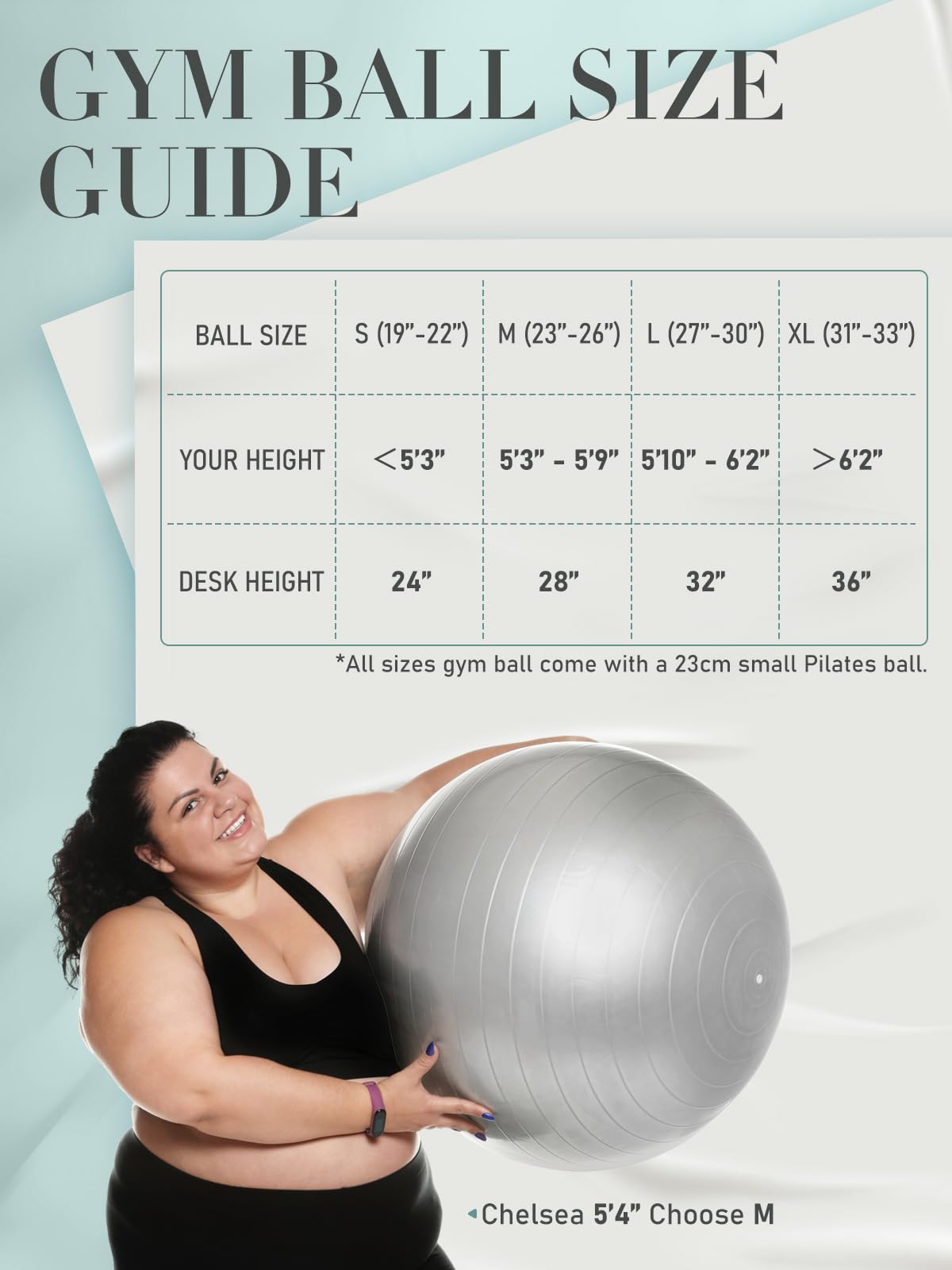 Yoga Ball with Pump – 4 Sizes for Fitness & Therapy