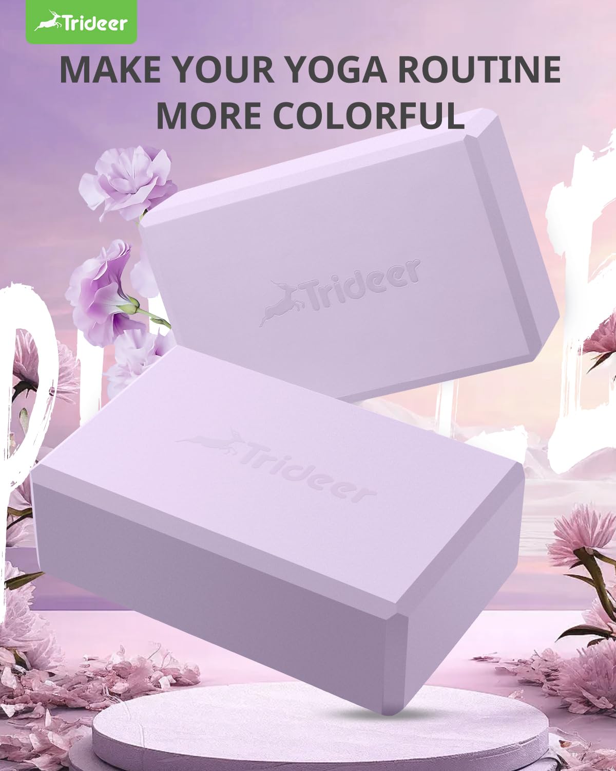 Trideer Yoga Blocks 2-Pack – Non-Slip Foam