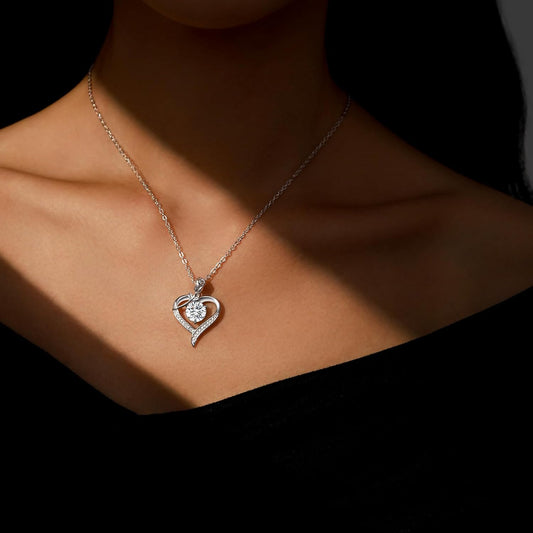 Diamond Rose Pendant & Moissanite Earrings Gift Set