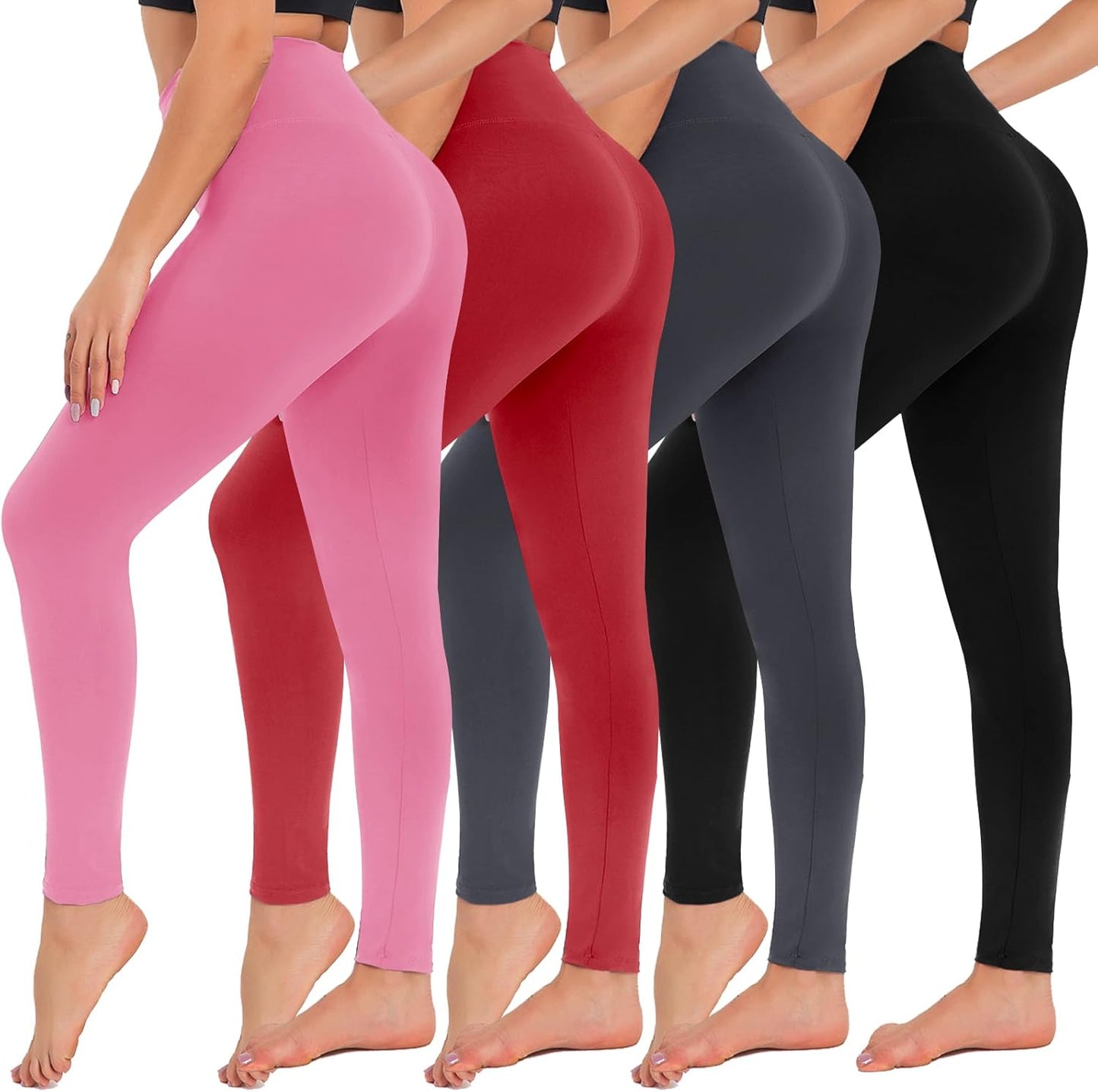 CAMPSNAIL 4-Pack Women’s High Waisted Leggings