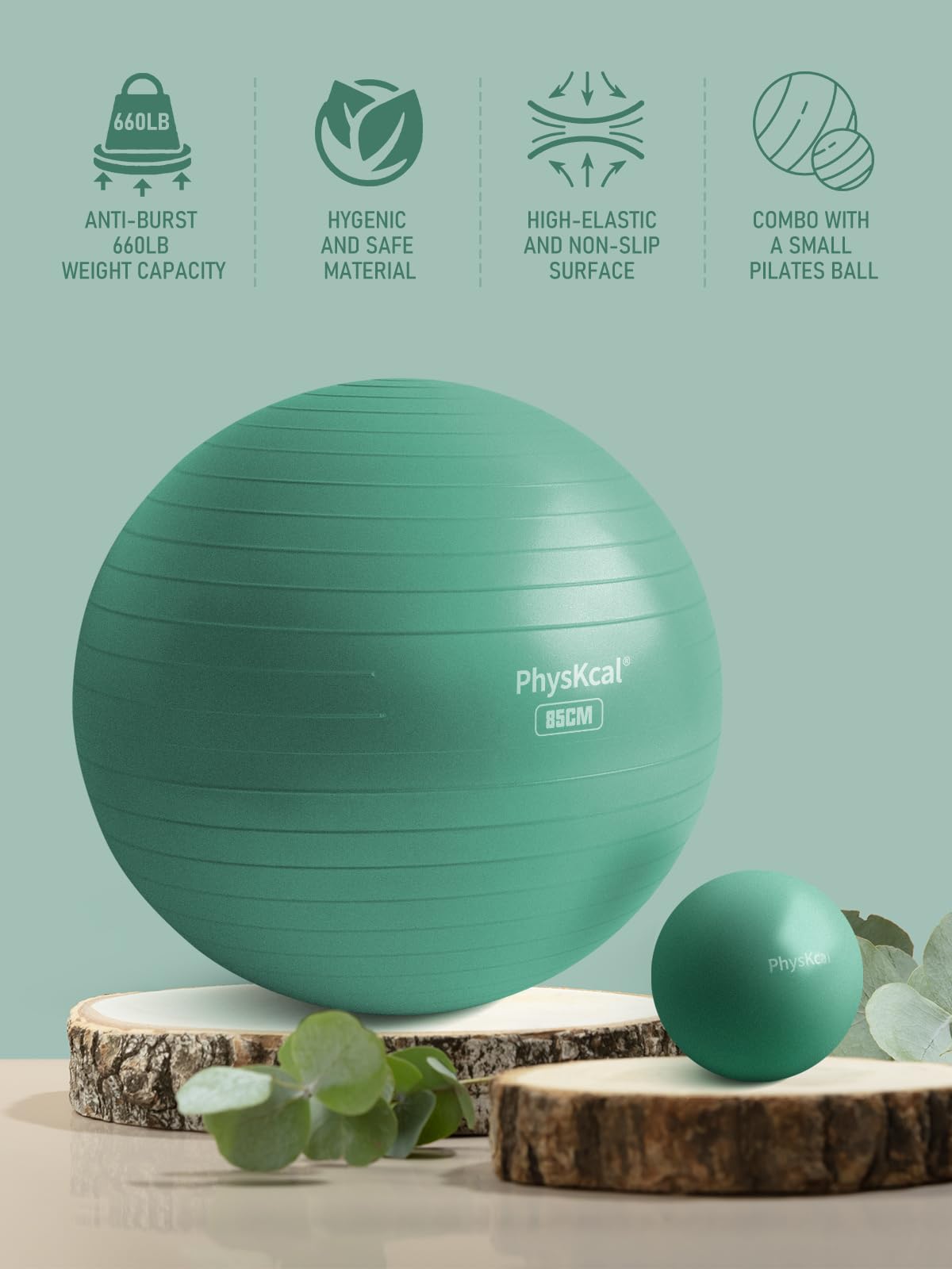 Yoga Ball with Pump – 4 Sizes for Fitness & Therapy