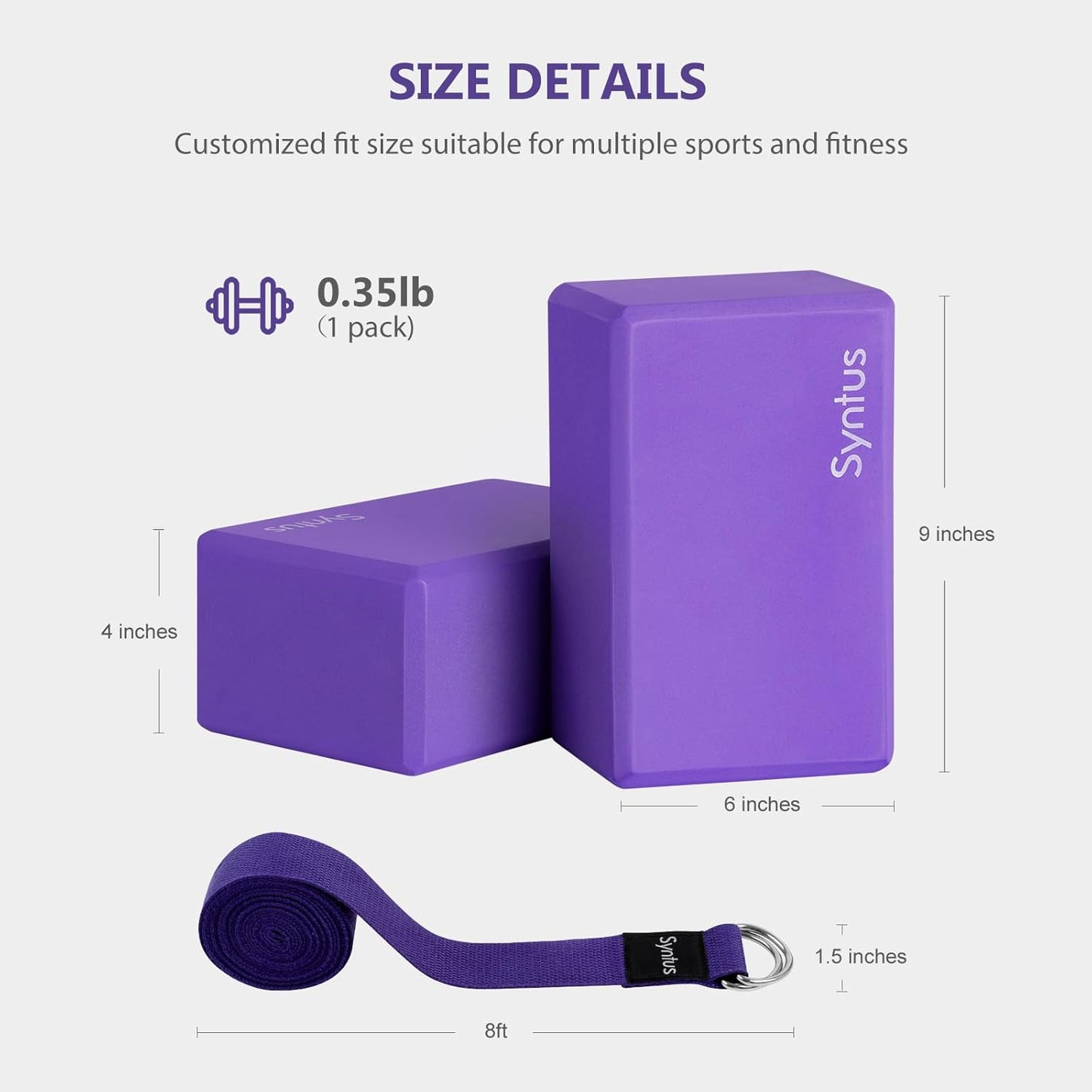 Syntus Yoga Block & Strap Set for Pilates & Fitness