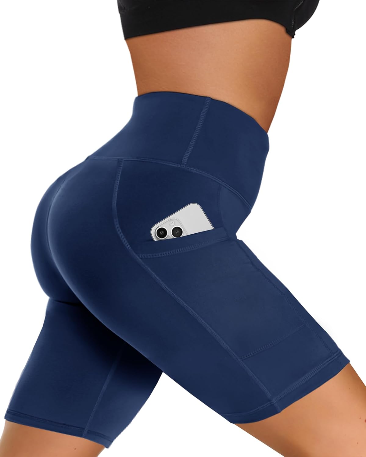 Women’s High-Waist Biker Shorts with Pockets