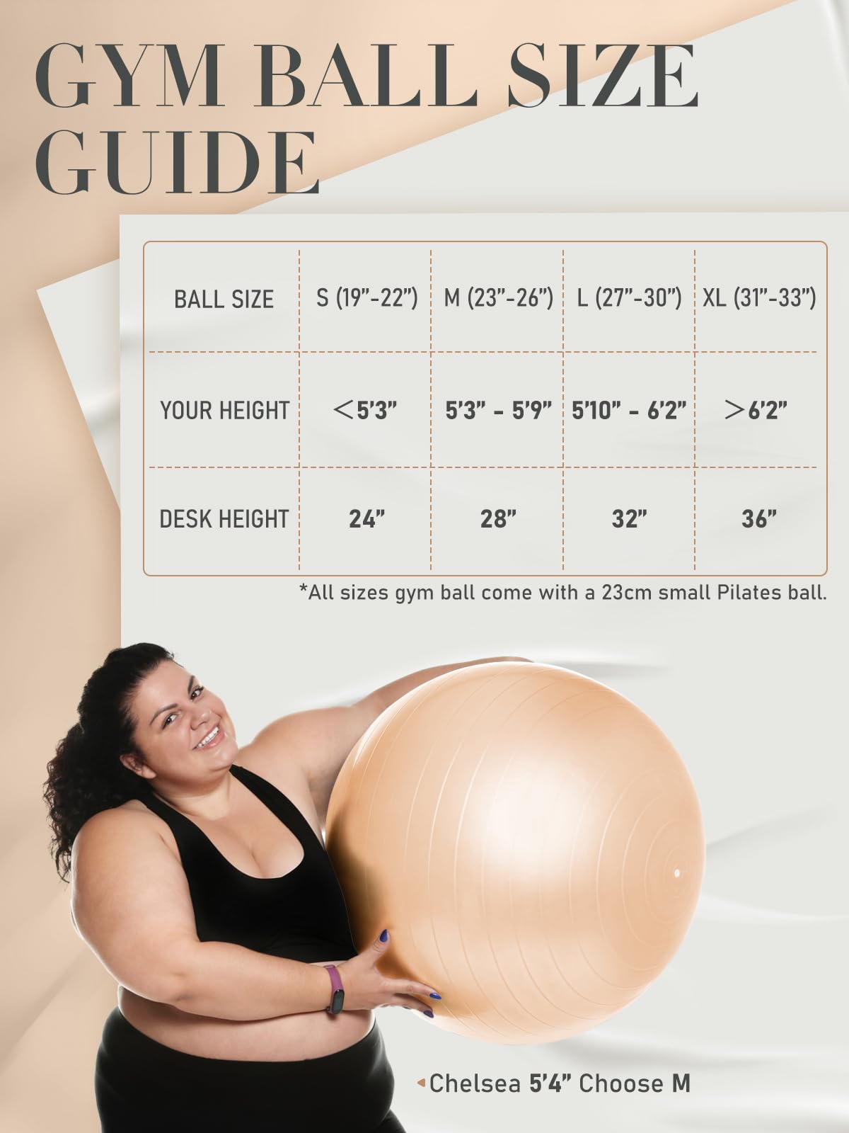 Yoga Ball with Pump – 4 Sizes for Fitness & Therapy