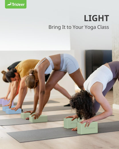 Trideer Yoga Blocks 2-Pack – Non-Slip Foam