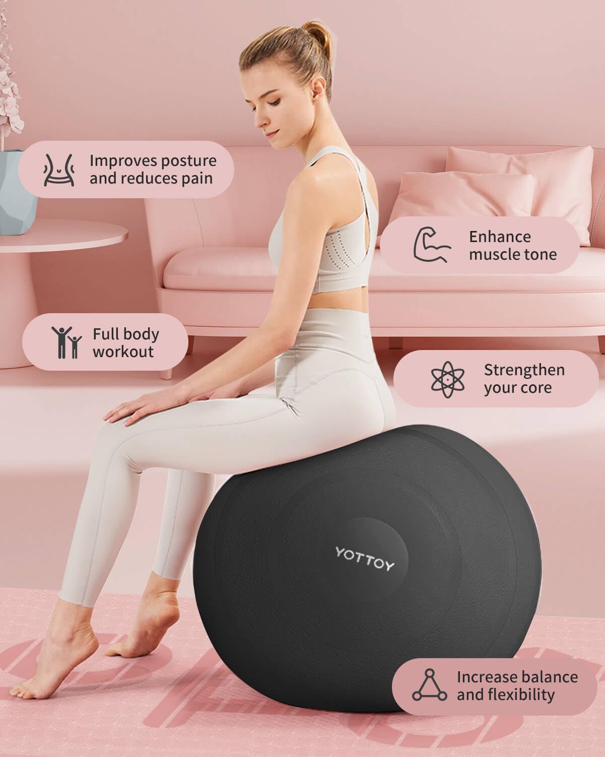 YOTTOY Anti-Burst Exercise Ball