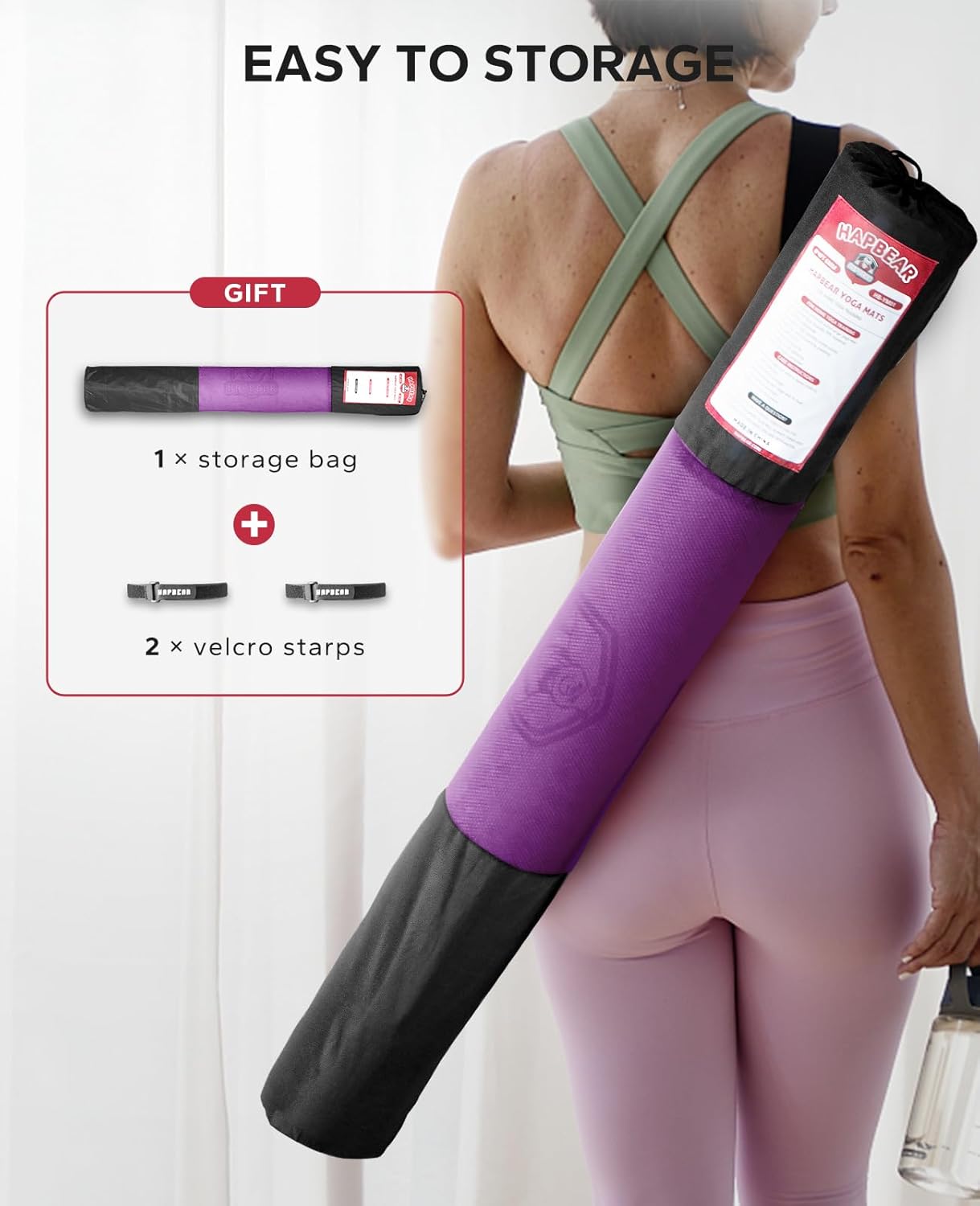 HAPBEAR Extra-Large Non-Slip Yoga & Exercise Mat