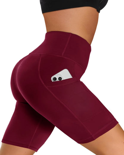 Women’s High-Waist Biker Shorts with Pockets