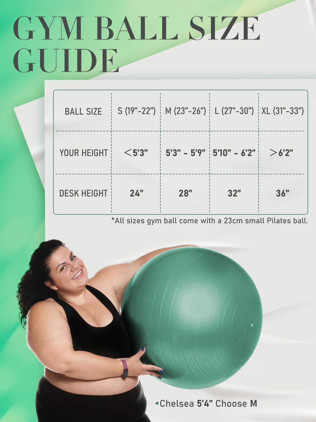 Yoga Ball with Pump – 4 Sizes for Fitness & Therapy
