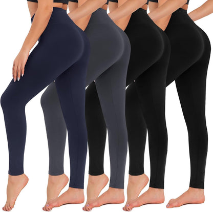 CAMPSNAIL 4-Pack Women’s High Waisted Leggings