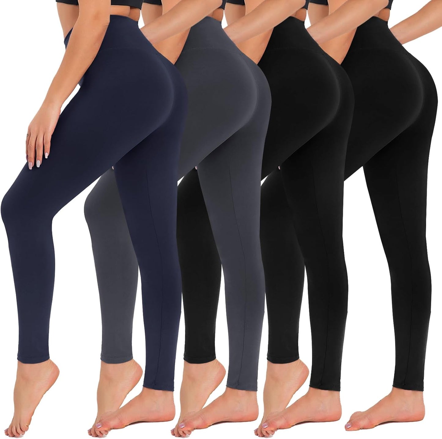 CAMPSNAIL 4-Pack Women’s High Waisted Leggings