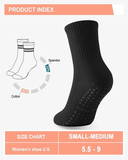 6 Pairs Women’s Non-Slip Pilates & Yoga Socks