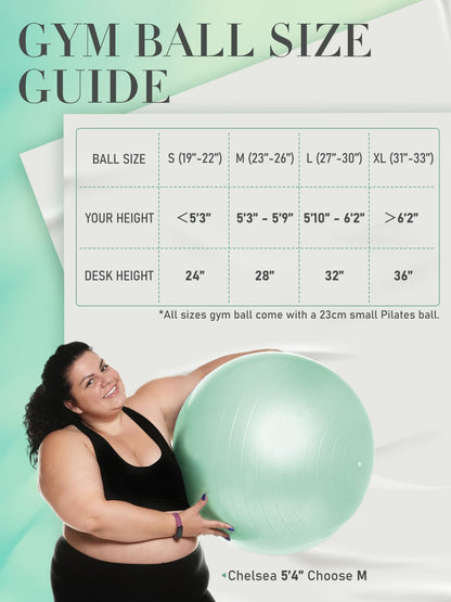 Yoga Ball with Pump – 4 Sizes for Fitness & Therapy