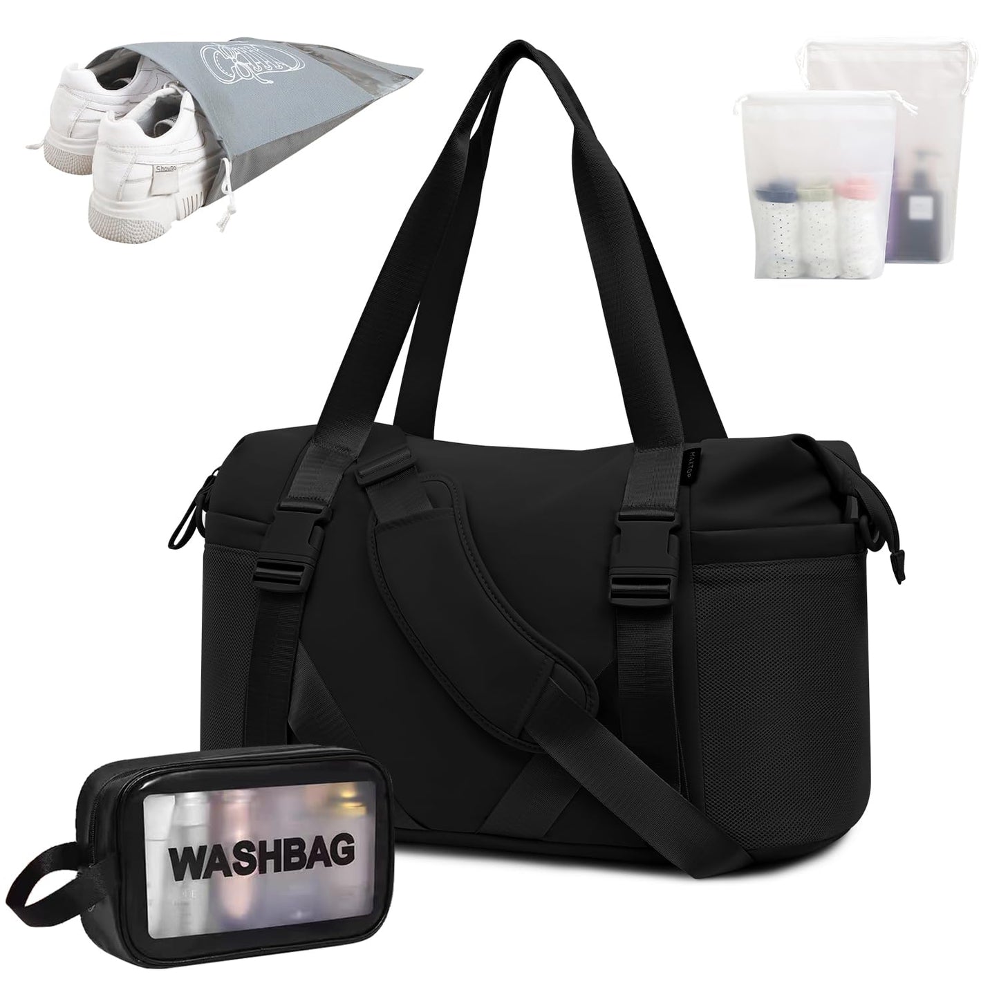 MAXTOP Women’s Gym & Yoga Duffle Bag with Shoe Pouches
