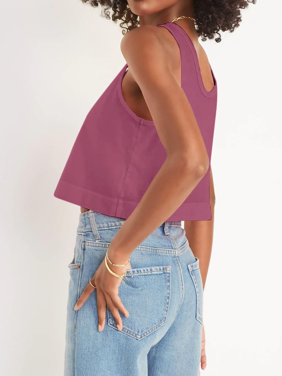 Aoysky Women’s Cotton Crop Tank Top