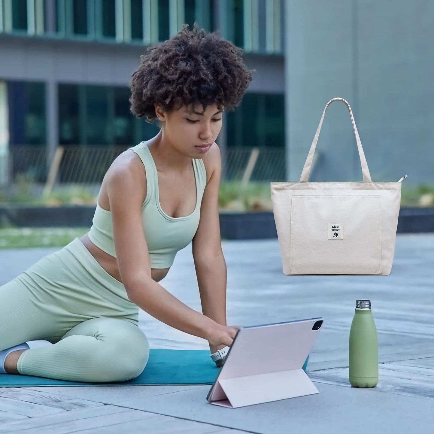 WLLWOO Yoga Mat Tote Bag for Women