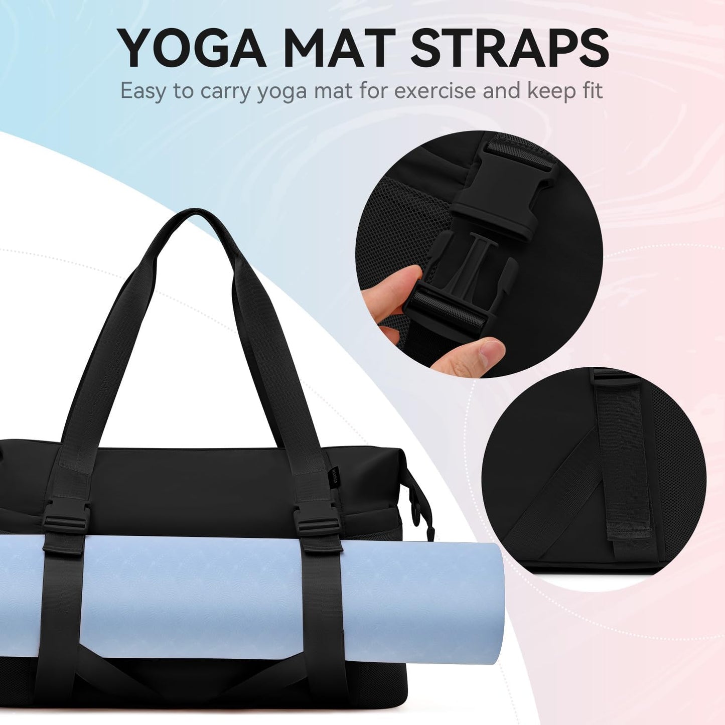 MAXTOP Women’s Gym & Yoga Duffle Bag with Shoe Pouches