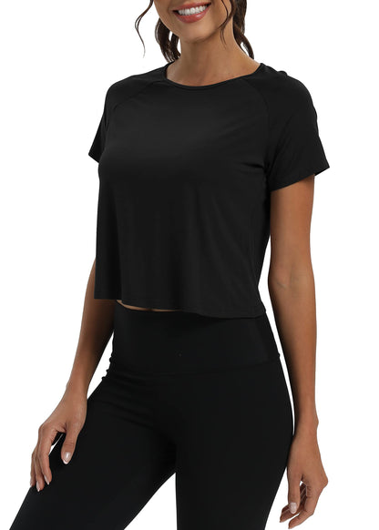 Mippo Women’s Cropped Split Back Workout Top