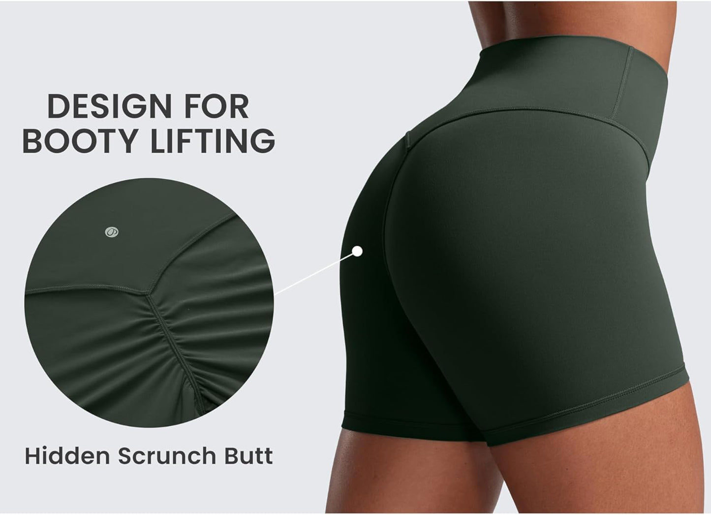 CRZ YOGA Women’s Scrunch Butt Biker Shorts