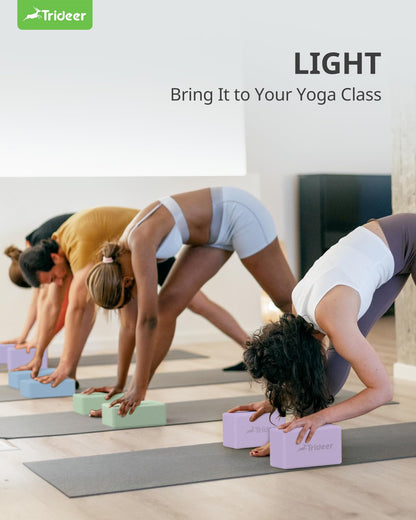 Trideer Yoga Blocks 2-Pack – Non-Slip Foam