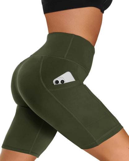 Women’s High-Waist Biker Shorts with Pockets