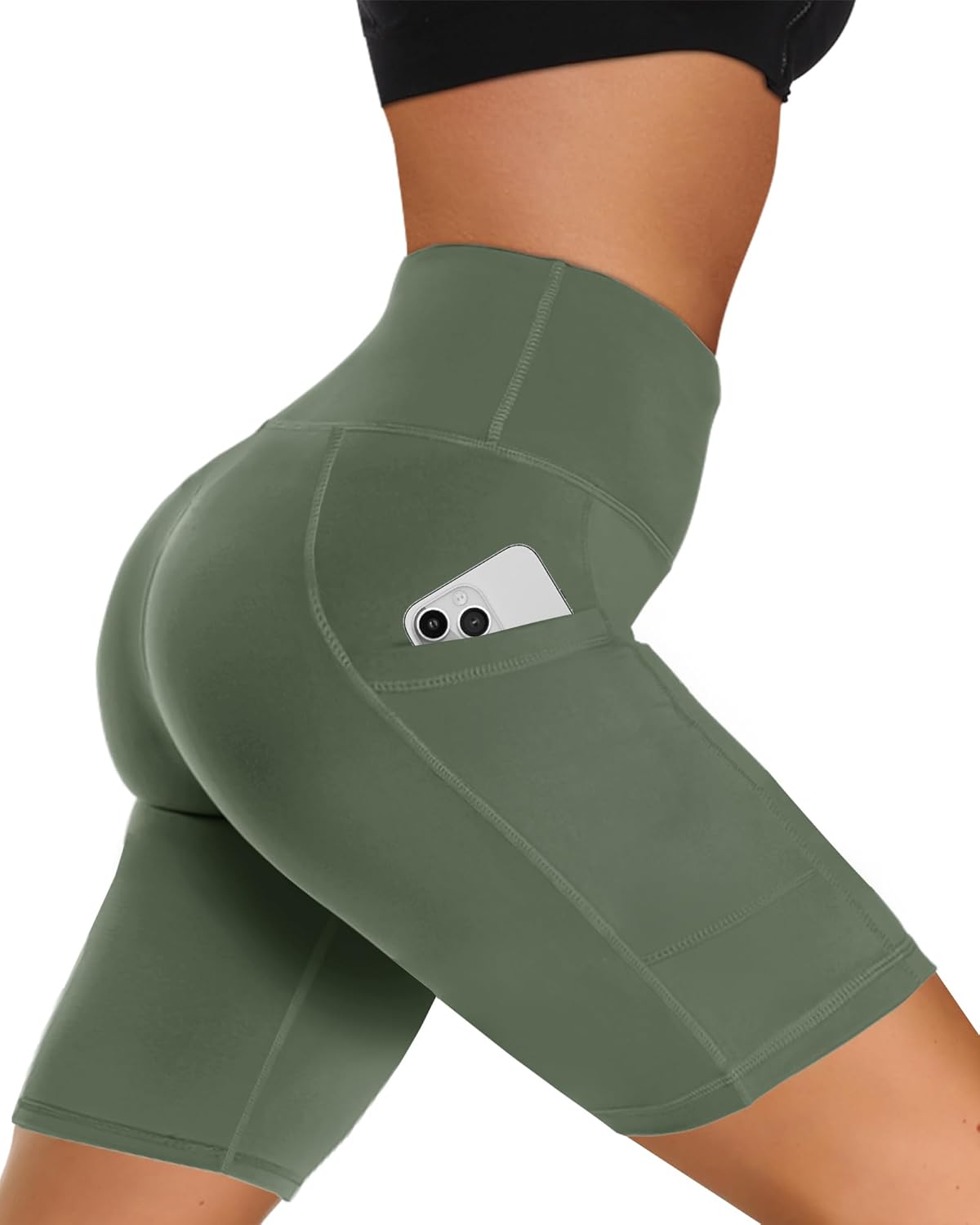 Women’s High-Waist Biker Shorts with Pockets