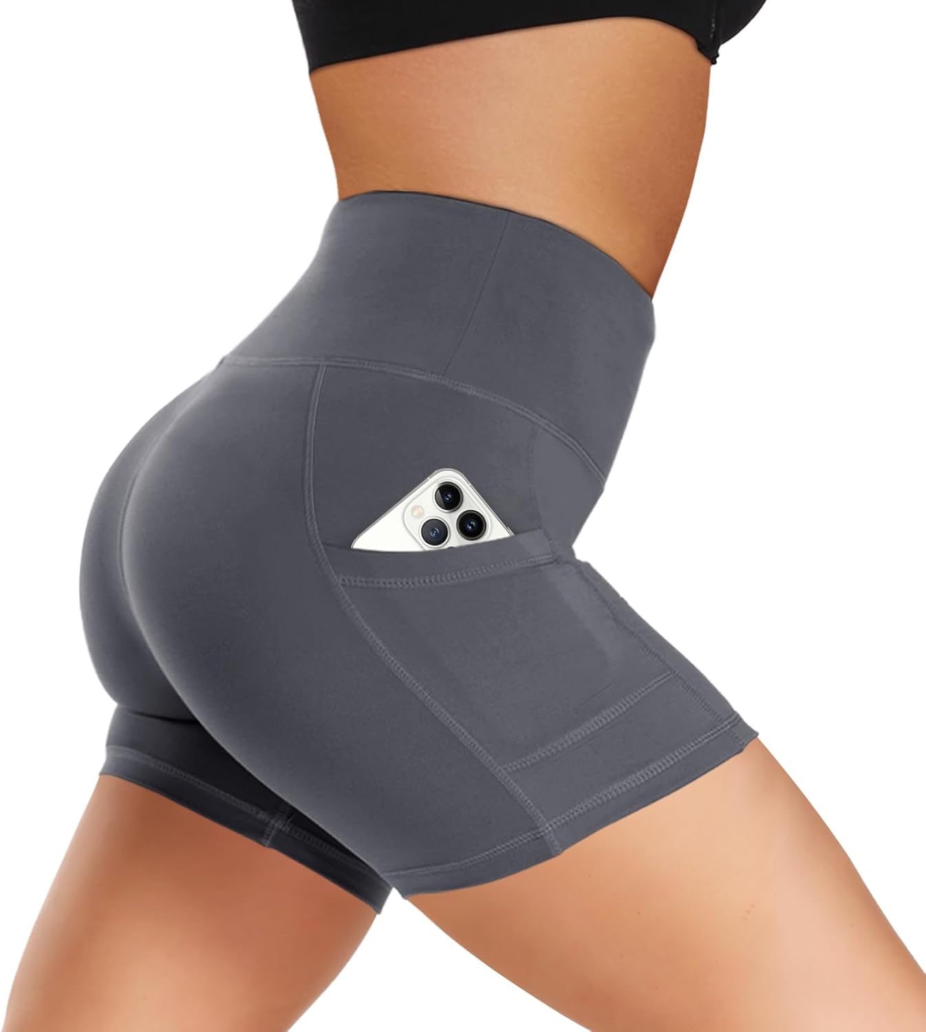 Women’s High-Waist Biker Shorts with Pockets