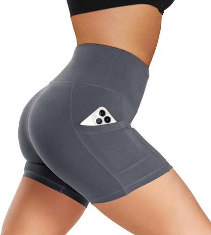 Women’s High-Waist Biker Shorts with Pockets