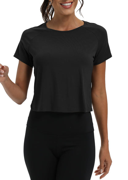 Mippo Women’s Cropped Split Back Workout Top