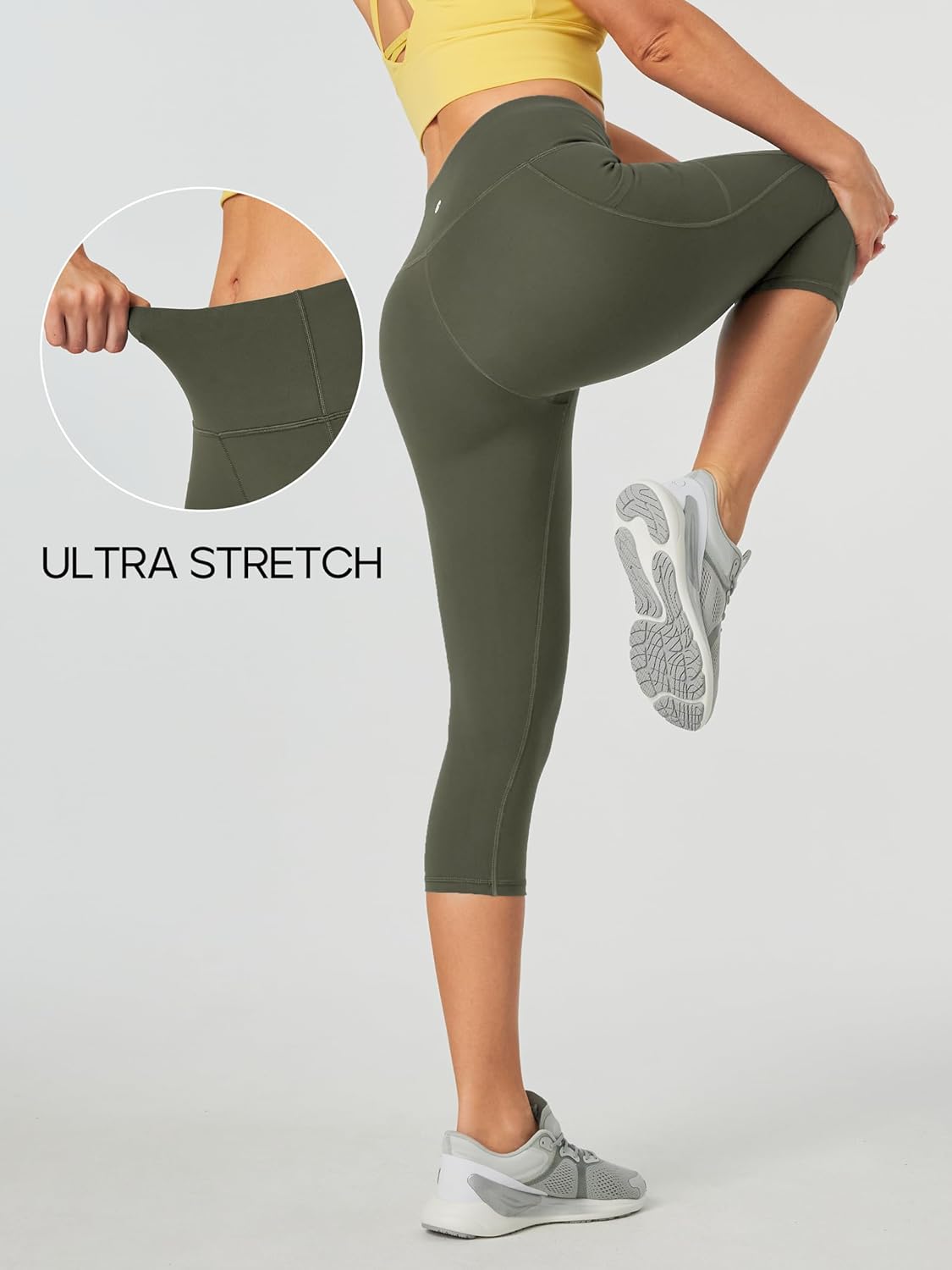 Heathyoga Women’s Capri Leggings with Pockets