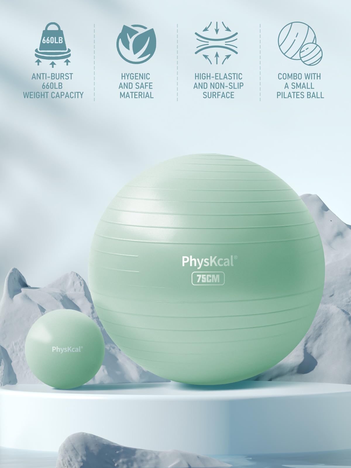 Yoga Ball with Pump – 4 Sizes for Fitness & Therapy