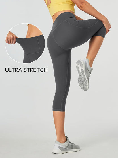 Heathyoga Women’s Capri Leggings with Pockets