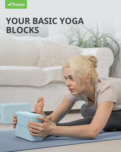 Trideer Yoga Blocks 2-Pack – Non-Slip Foam