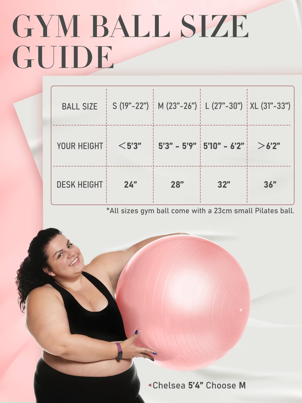 Yoga Ball with Pump – 4 Sizes for Fitness & Therapy