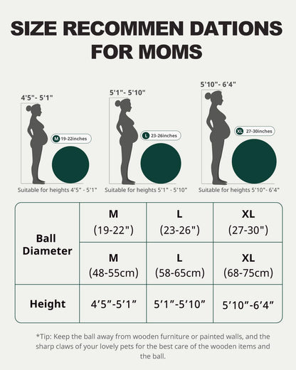 Trideer Pregnancy Yoga Ball – 440LB Anti-Burst, Non-Slip