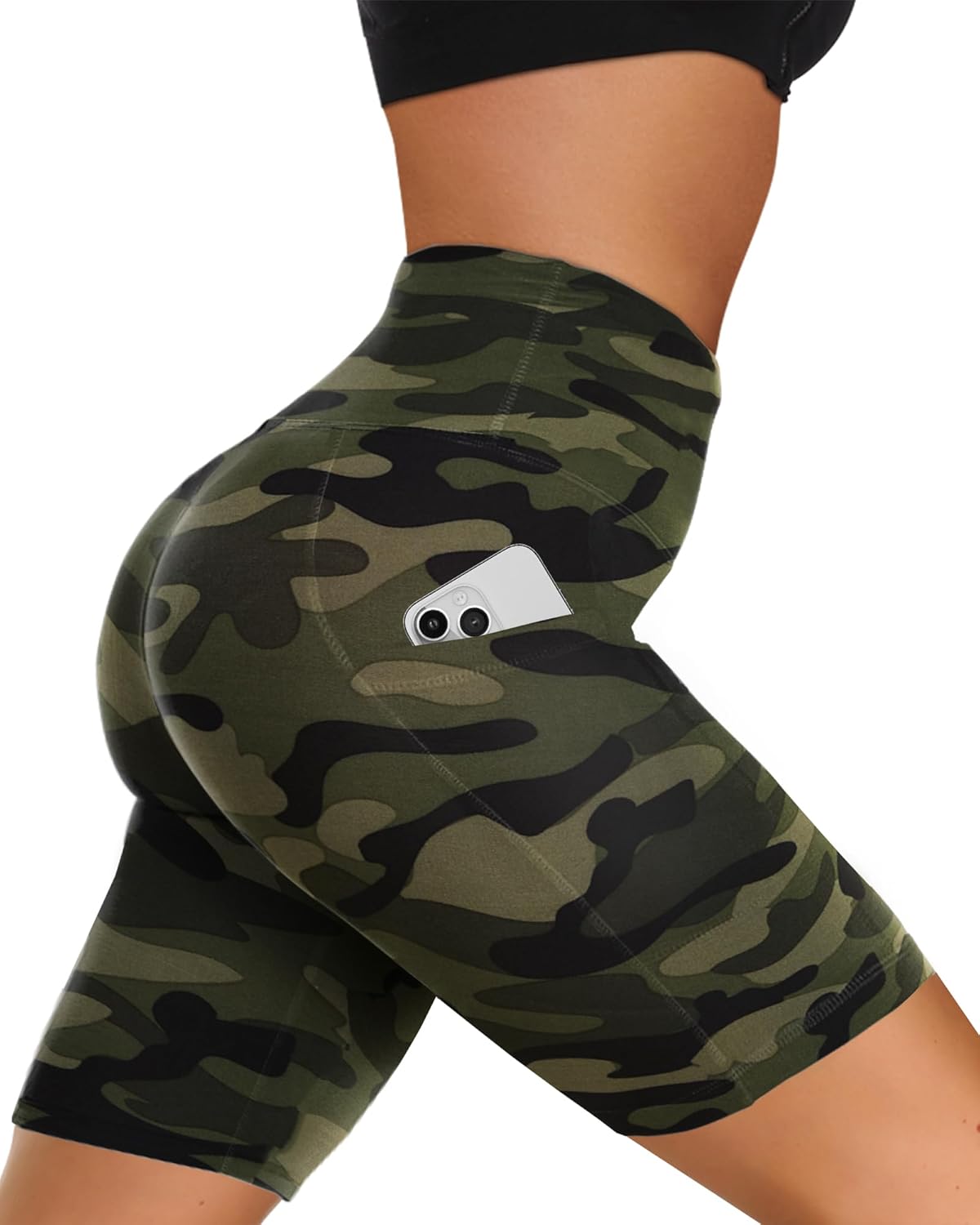 Women’s High-Waist Biker Shorts with Pockets