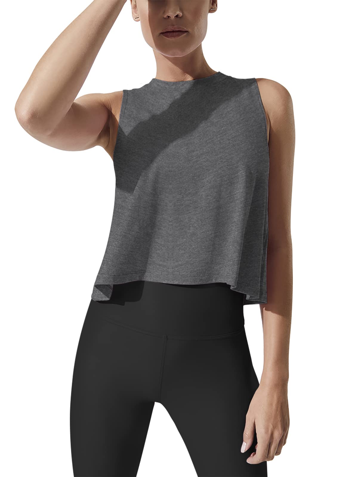 Mippo Women’s Flowy Cropped Workout Tank Top