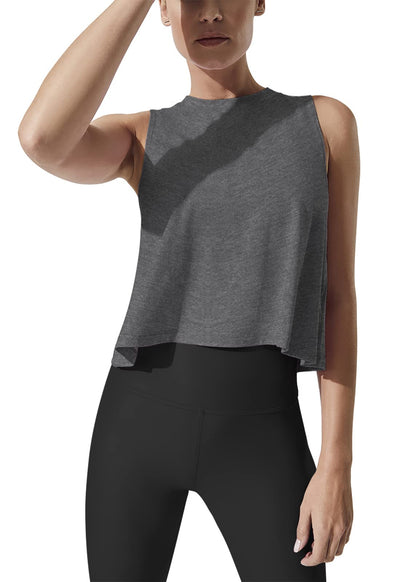 Mippo Women’s Flowy Cropped Workout Tank Top
