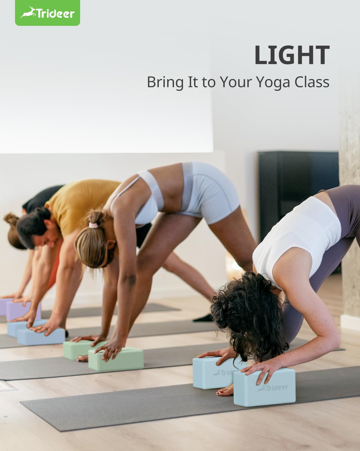 Trideer Yoga Blocks 2-Pack – Non-Slip Foam