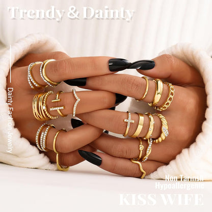 KISS WIFE Gold Ring Set