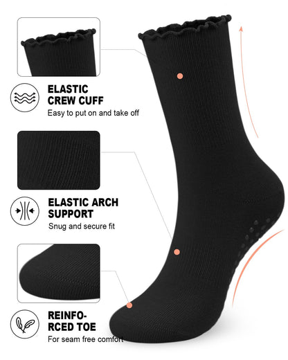 6 Pairs Women’s Non-Slip Pilates & Yoga Socks