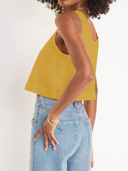 Aoysky Women’s Cotton Crop Tank Top