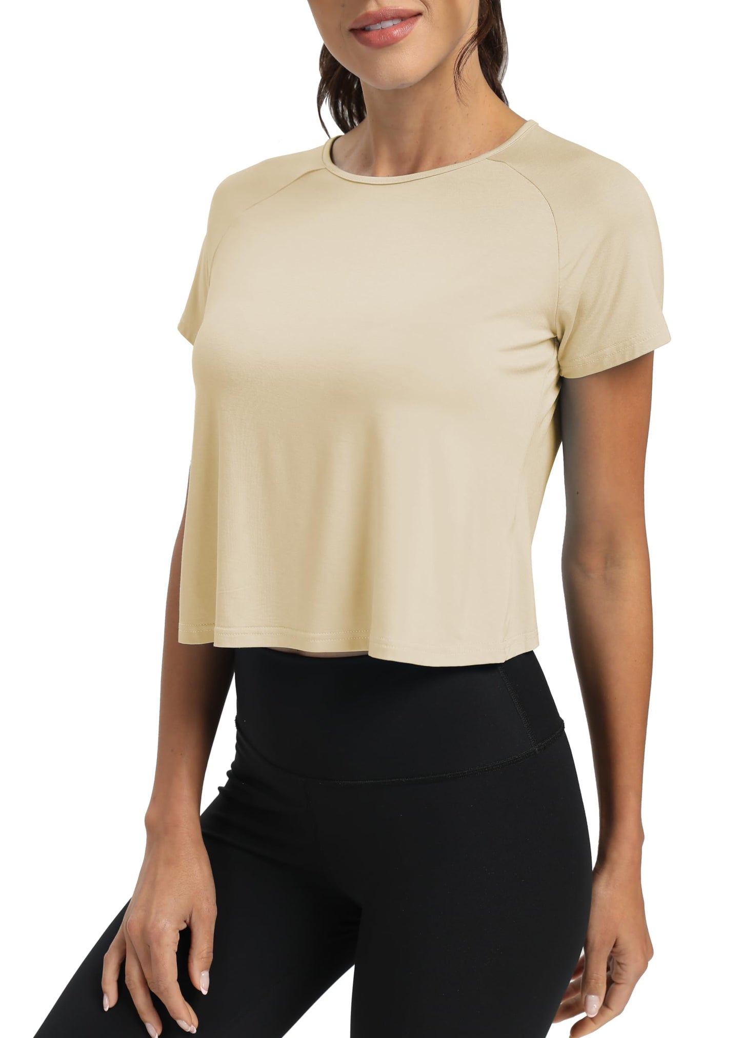 Mippo Women’s Cropped Split Back Workout Top