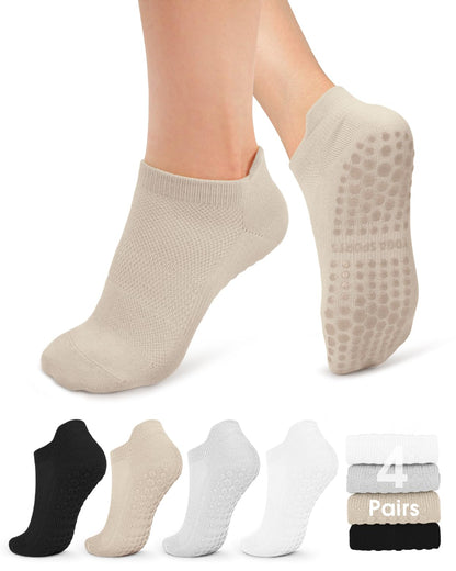 YeuG Non-Slip Pilates Socks for Women (4/6 Pairs)