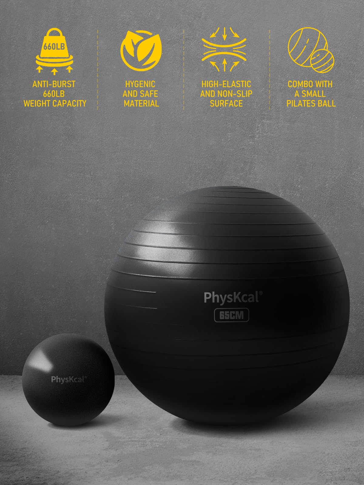 Yoga Ball with Pump – 4 Sizes for Fitness & Therapy